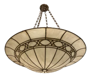 1920s Leaded Glass Light Fixture