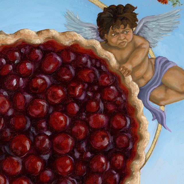 Inspired by the ornate embellishments and religious imagery of the baroque period, Ariel deftly parodies the Queen’s...