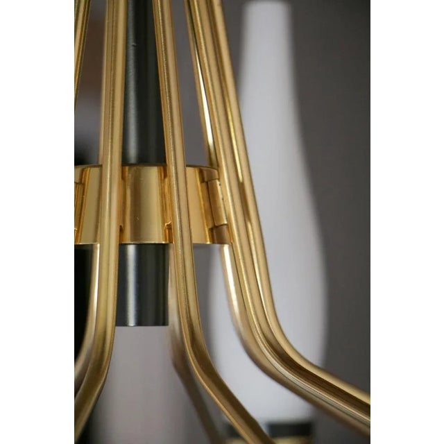 Metal Italian Mid-Century Modern Ten Light Chandelier Attributed to Stilnovo, 1950s For Sale - Image 7 of 18