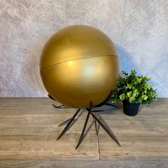 Metal Arteriors Locust Thorn Gold Sphere Sculpture by Barry Dixon For Sale - Image 7 of 12