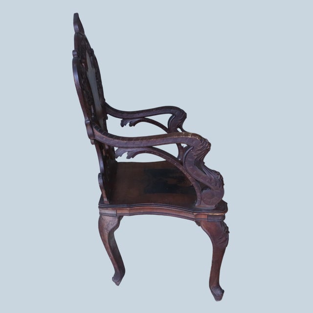 Antique Swiss 19th Century Black Forest Hunting Arm Chair For Sale In Portland, OR - Image 6 of 18