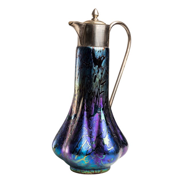 Iridescent Art Glass Jar by Wilhelm Kralik Sohn For Sale