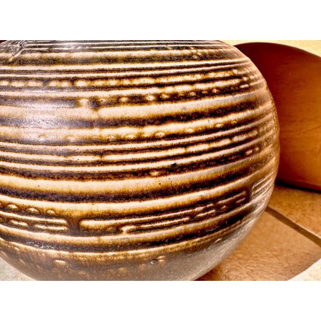 Beige Large Hand-Crafted Ceramic Art Vase from Wekara, Germany, 1960s For Sale - Image 8 of 14