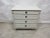 This is a Swedish Gustavian Style 4 Drawer Chest ,it has been restored and repainted with Milk Paints "Oyster White"