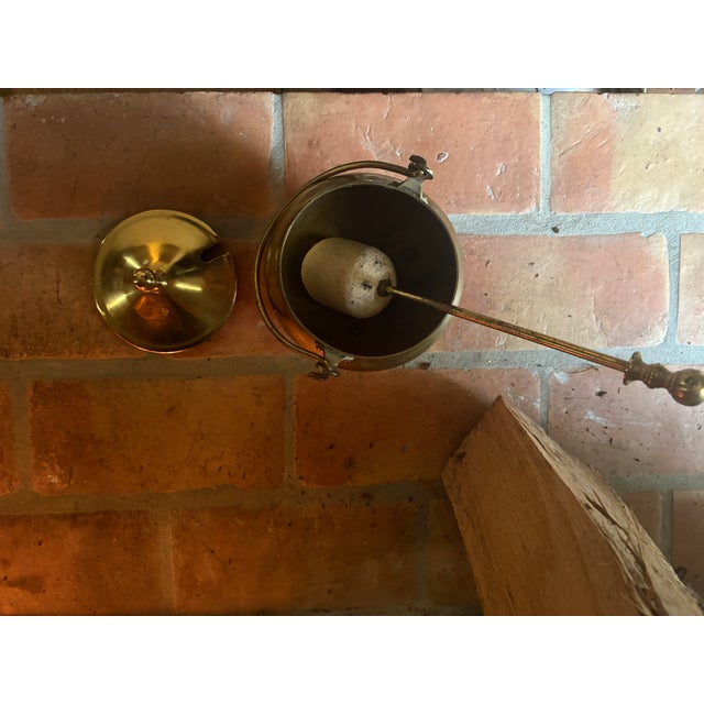 Antique Brass Ember Pot With Fire-Lighting Wand (Late 19th–Early 20th Century) For Sale - Image 9 of 9