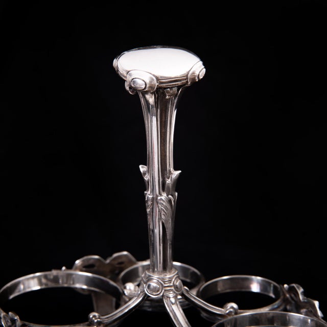 Silver and Glass Cruet Set from Menage Odiot Paris, 1894, Set of 7 For Sale - Image 6 of 10