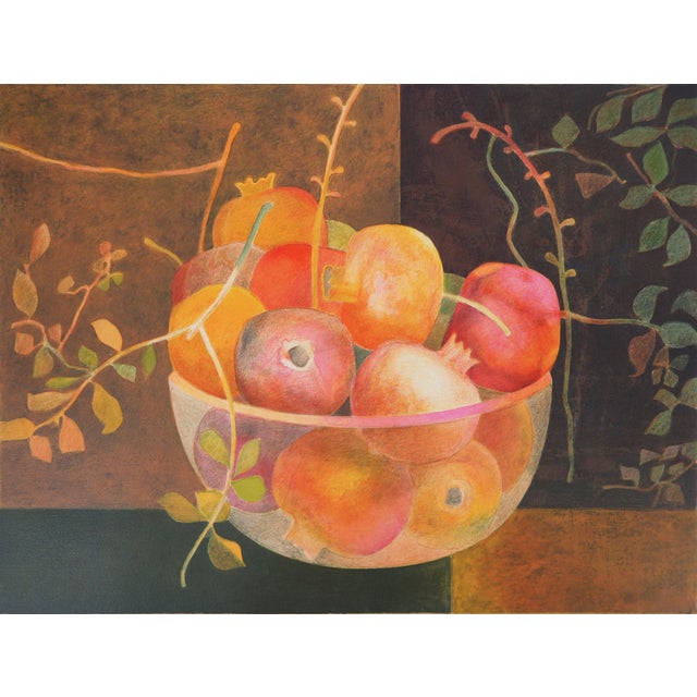 Pierre GARCIA-FONS (1928-2016) Pomegranates in a Bowl Original color lithograph Signed in pencil Marked as Artist's Proof...