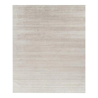 Rug & Kilim’s Oversized Textural Rug in Solid Beige and White Tones and Striae For Sale