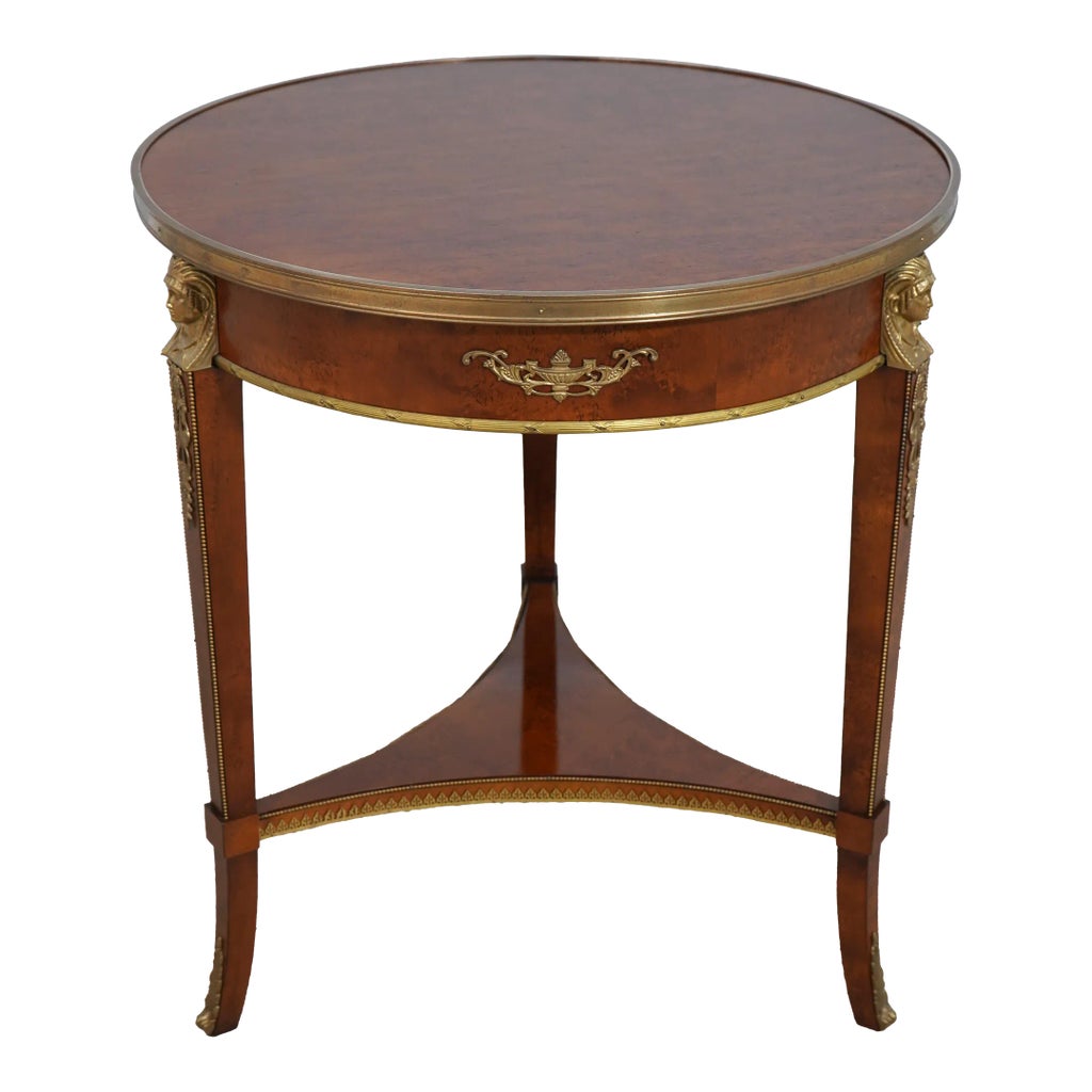 John Widdicomb French Empire Round Lamp Table | Chairish