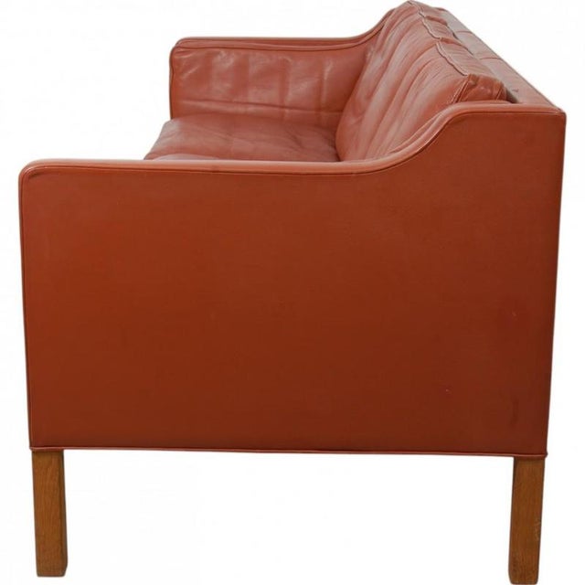 2213 3-Seater Sofa in Patinated Cognac Leather by Børge Mogensen, 1980s For Sale - Image 4 of 18