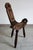 Brown Brutalist Tripod Chair in Carved Wood, France, 1960s For Sale - Image 8 of 14