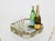 Octagonal Floral Acrylic Glass and Brass Serving Tray by Alberto Sordi, Italy, 1970s For Sale - Image 3 of 14