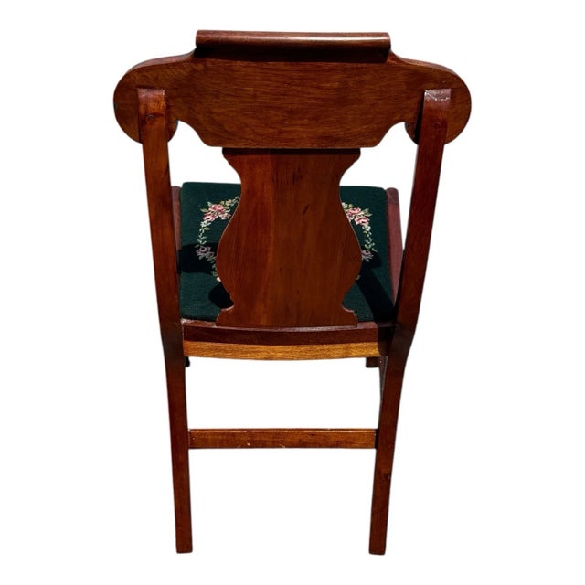 Wood 1940s Flame Mahogany Empire Side Chair With Needlepoint Seat For Sale - Image 7 of 16