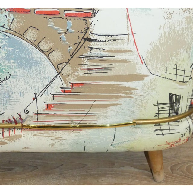 Pastel Patterned Laundry Ottoman, 1950s For Sale - Image 9 of 13