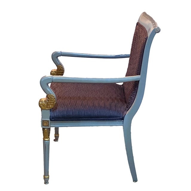 Mid Century French Style Lacquer Wood Chair For Sale In New York - Image 6 of 9