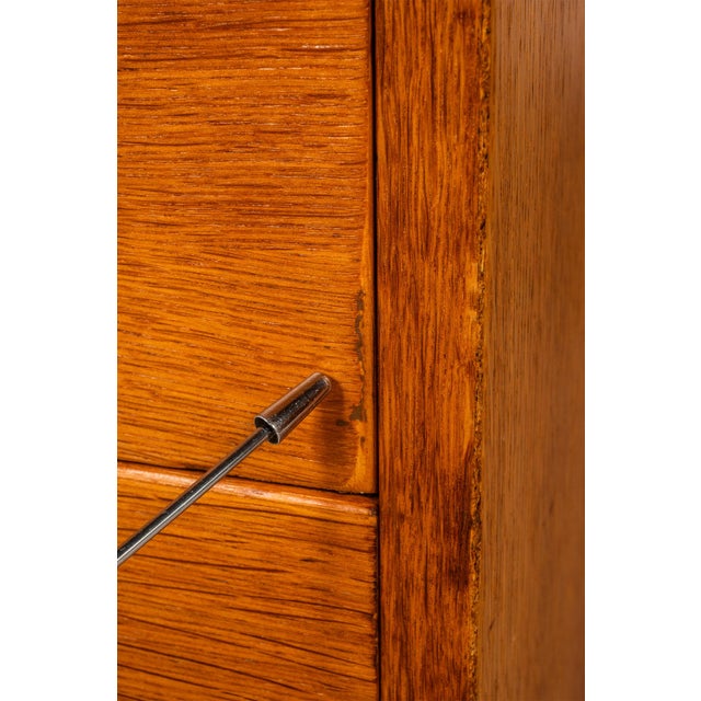Mid-Century Modern Executive Desk in Oak & Steel W/ Leather Top Attributed to Herbert Hirche for Holzäpfel, Germany, C. 1960s For Sale - Image 16 of 18