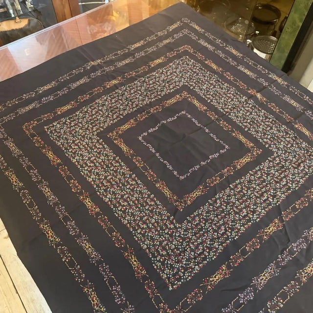 1990s Baroque Symmetrical Pattern Chocolate Brown Silk Scarf by Stefano Ricci For Sale - Image 6 of 17