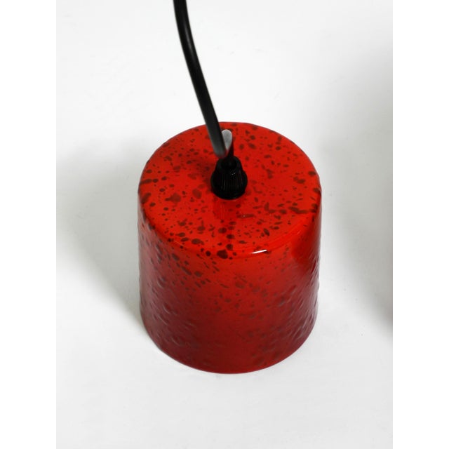 Small Mid-Century Modern Red and Black Enameled Pendant Lamp, 1960s For Sale - Image 9 of 18