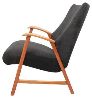 Armchair in Cherry and Velor, 1950s