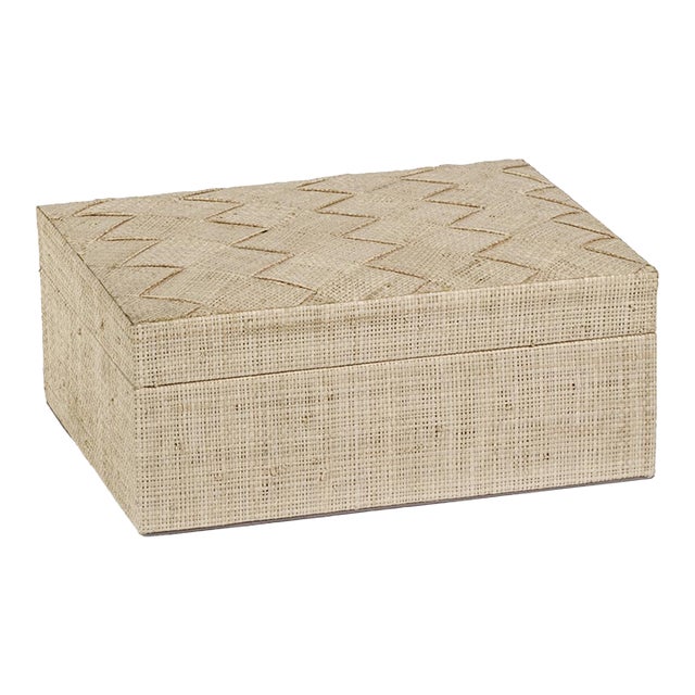 Lazarev Woven Raffia Box, Small For Sale