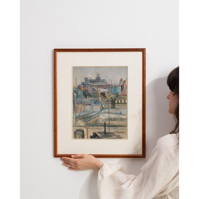 Brown 1960s France Impressionist Brown Canvas Painting For Sale - Image 8 of 16