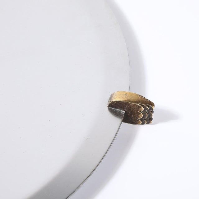 Art Deco Aluminum Serving Tray With Sculptural Brass Supports For Sale - Image 12 of 14