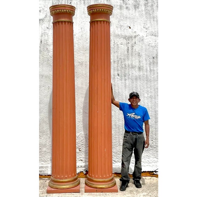 Late 18th Century Vintage 18th Century Boho Italian Fluted Columns - a Pair For Sale - Image 5 of 8