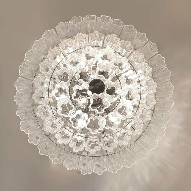 Bespoke Italian Art Deco Design Crystal Murano Glass Nickel Modern Chandelier For Sale In New York - Image 6 of 10
