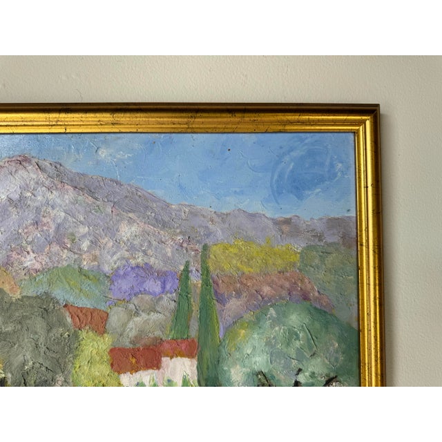 Wood Vintage Countryside Impressionist Landscape Oil Painting by Jobee Paul For Sale - Image 7 of 12