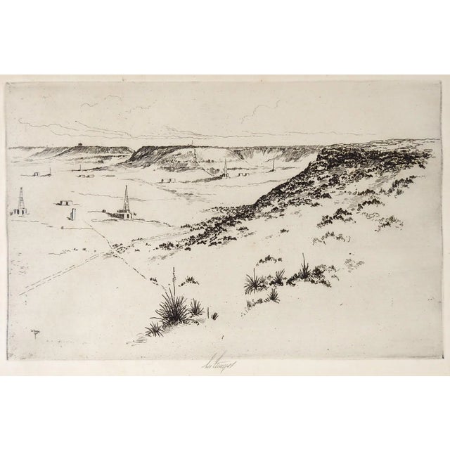 Lee Sturges Etching of Western Oil Fields For Sale - Image 4 of 4