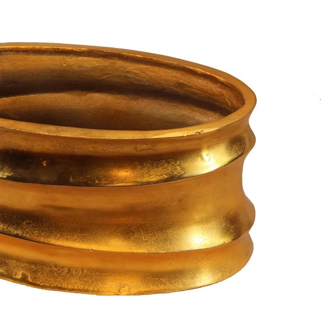 Modern Vintage Metal Planter For Sale - Image 3 of 4