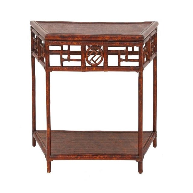 Demilune Table, Small, Brown, Rattan Chairish