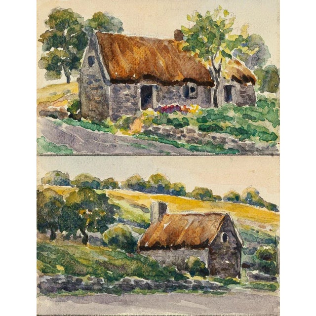 Rural Cottage - Watercolor by French Master - Mid 20th Century Mid 20th Century For Sale - Image 3 of 3