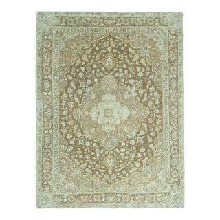 Antique Floral Medallion Tabriz Rug, 4'4 X 5'9 For Sale