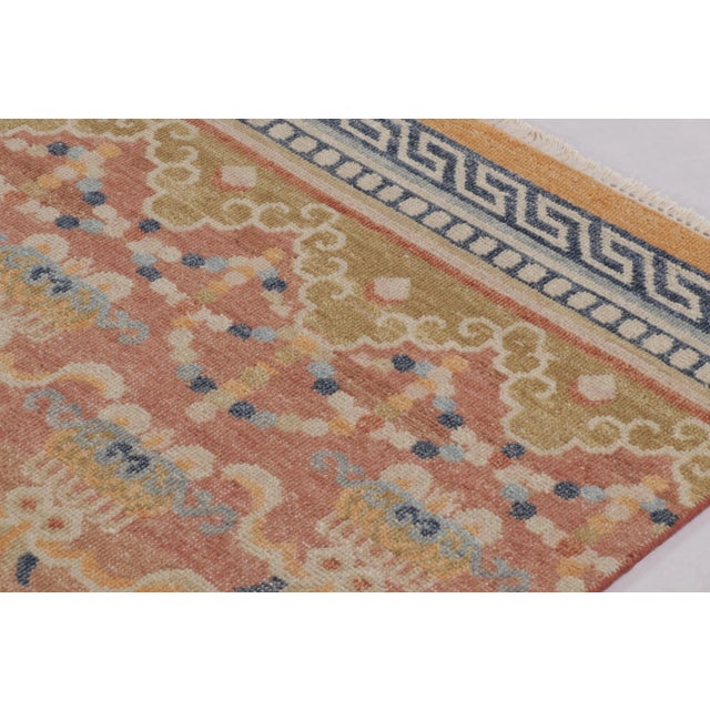 Textile Rug & Kilim’s Distressed Dragon Rug, Rust and Gold With Dramatic Pictorials For Sale - Image 7 of 10