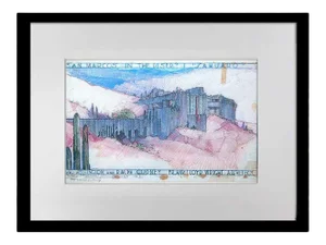 Frank Lloyd Wright Lithograph Limited Edition Ralph Cudney House, Framed