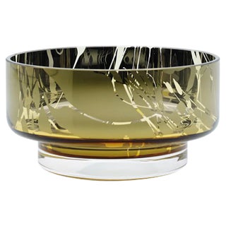 MOON Mini Disk Splashed Amber Bowl by Artis Nimanis for an&angel For Sale