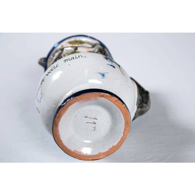 Ceramic French Faience Puzzle Jug, Late 19th Century For Sale - Image 7 of 10