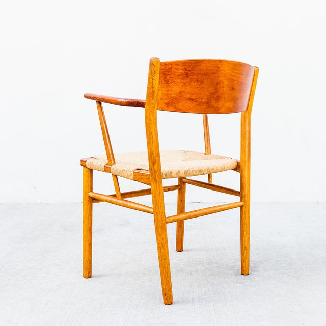 Borge Mogensen Attributed Model 156 Teak & Oak Armchair by Soborg, Denmark 1950s For Sale - Image 14 of 15