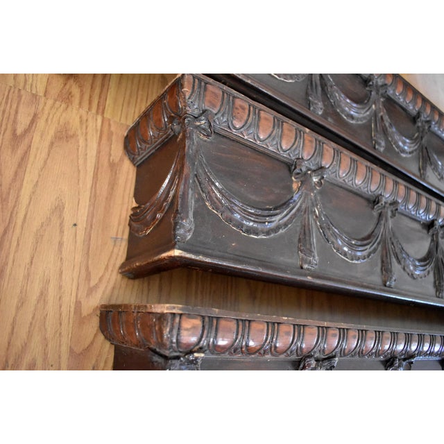Wood Set of 3 Antique Wood Window Cornices For Sale - Image 7 of 10
