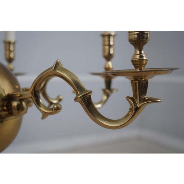 Virginia Metalcrafters Virginia Metalcrafters Colonial Williamsburg 6 Arm Brass Chandelier For Sale - Image 4 of 8