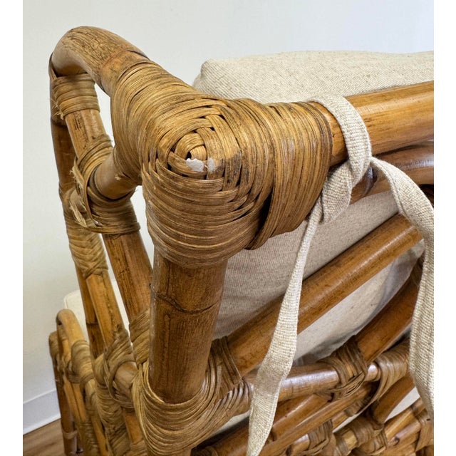 Fretwork Rattan Wingback Chairs, a Pair For Sale - Image 11 of 13