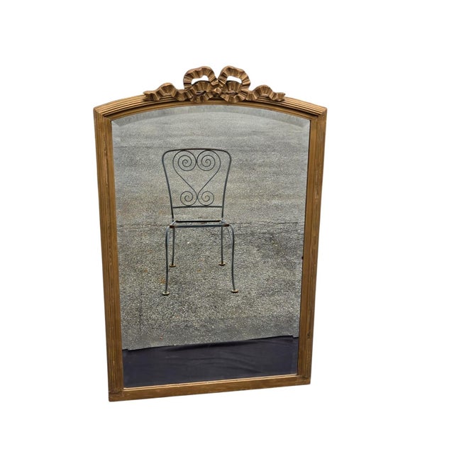 1920 French Gilded Beveled Edge Mirror. For Sale - Image 9 of 15