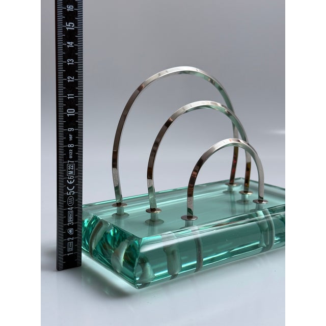 Letter Holder in Crystal Glass and Stainless Steel, Italy, 1960s For Sale - Image 10 of 11