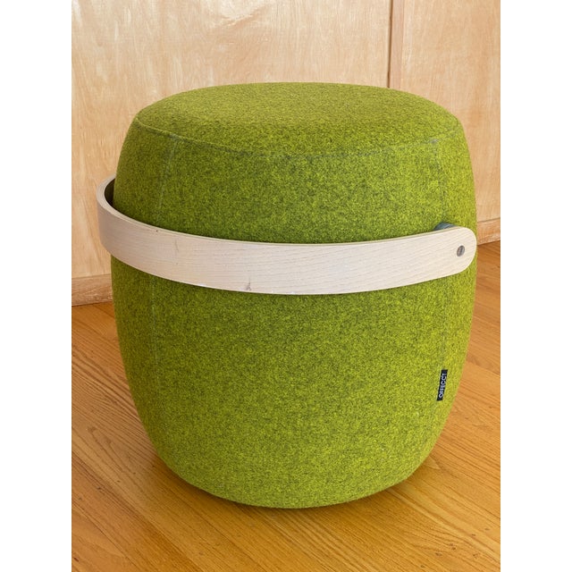 Wood Offecct Carry on Pouf Ottoman For Sale - Image 7 of 11