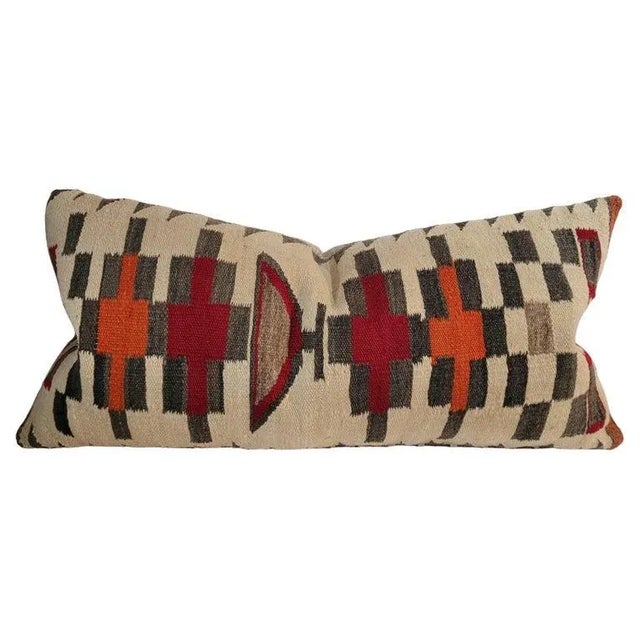 1930s Geometric Hand Made Weaving Bolster Pillow For Sale In Los Angeles - Image 6 of 6