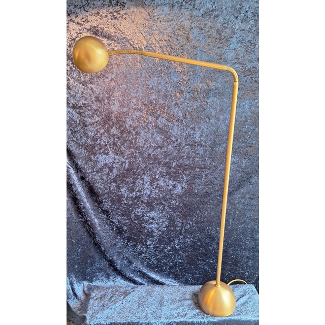 Vintage German Floor Lamp in Brass-Colored Metal from Hustadt-Leuchten, 1980s For Sale - Image 3 of 8