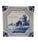 Fantastic excellent condition set of four late 19th century, circa 1880 - 1900, hand painted Dutch Delft tiles. Featuring...