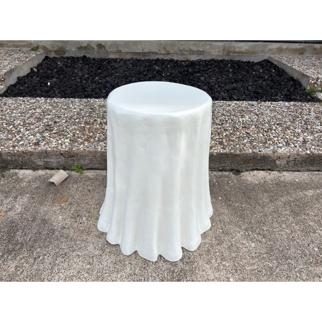 Mid-Century Modern Vintage Paper Mache Draped Table For Sale - Image 3 of 11