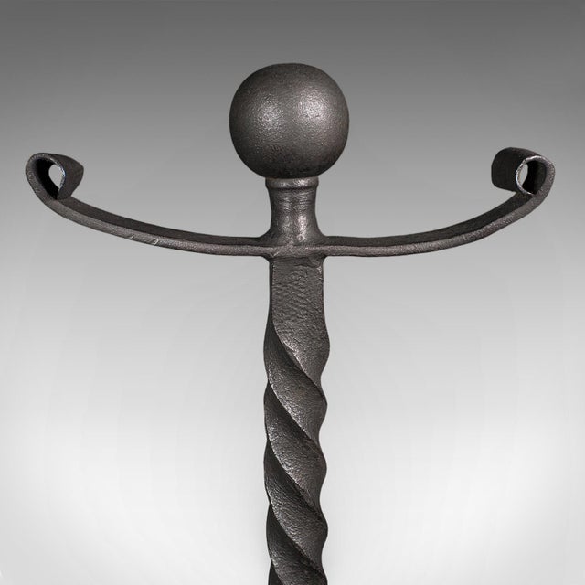 Metal Large Pair of Antique Fireplace Andirons, English, Fire Dog, Victorian, c.1860 For Sale - Image 7 of 9